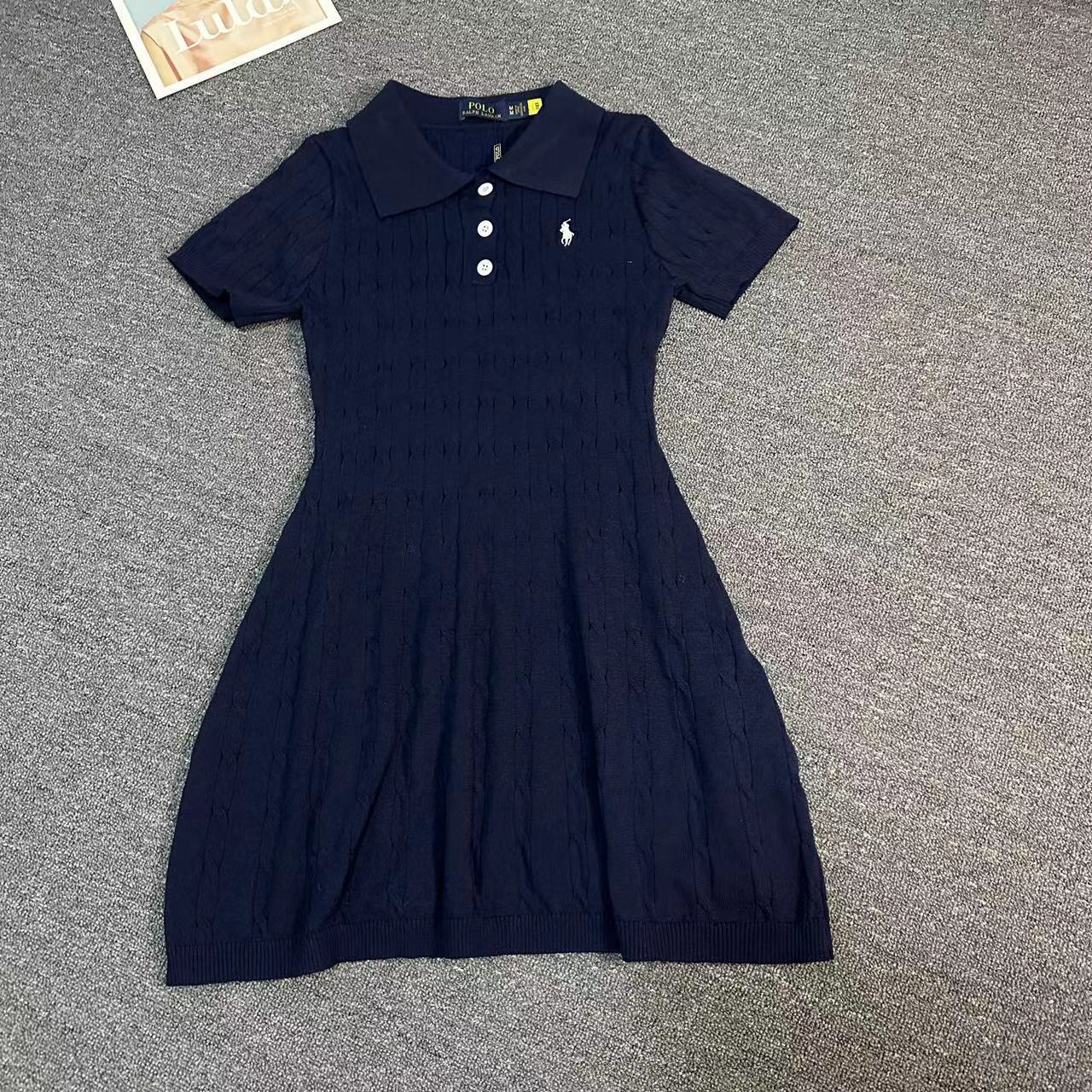 RALPH LAUREN CABLE-KNIT COTTON JUMPER DRESS